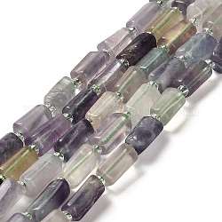 Natürlichen Fluorit Perlen Stränge, mit Glasperlen, facettiert, Kolumne, 8.5~11x5.5~6.5 mm, Bohrung: 1 mm, ca. 14~15 Stk. / Strang, 7.48'' (19 cm)