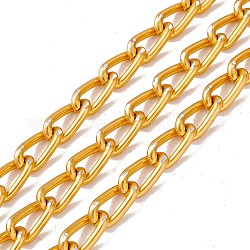 Овальные бордюрные цепи из оксидированного алюминия, несварные, с катушкой, золотые, ссылка: 12.5x6.5x2 mm, около 20 м / рулон