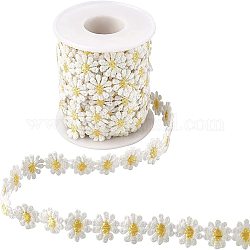 Nbeads marguerite soleil fleur décoration bordures en dentelle de polyester, pour les projets de couture et d'artisanat, blanc, 5/8 pouce (15 mm), environ 7 mètres, environ 6.39 mètres / roll