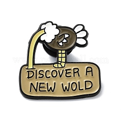 Word descubre un nuevo pasador de esmalte wold, insignia de aleación de avestruz para ropa de mochila, electroforesis negro, caqui claro, 26.5x26.5x1.4mm