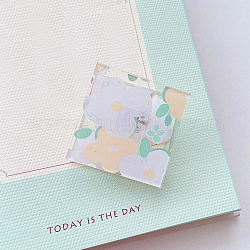 Clips d'assistant de carte acrylique, motif de fleur, navajo blanc, 40x35x2mm
