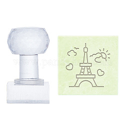 Tampons de savon acrylique clair, fournitures de moules à savon bricolage, rectangle, tour eiffel, 60x34x37mm, motif: 33x33 mm