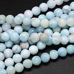 Natürliche runde Perlenstränge aus Larimar, Klasse A, 9~10 mm, Bohrung: 1 mm, ca. 40 Stk. / Strang, 16 Zoll