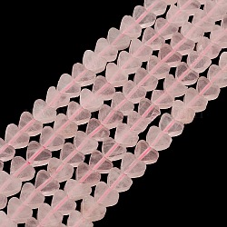 Granos naturales de abalorios de cuarzo rosa, corazón, 7~7.5mm, agujero: 0.6 mm, aproximamente 62 pcs / cadena, 14.80''~15'' (37.6~38.1 cm)