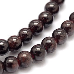 Granat runde Perlen-Stränge, 5~5.5 mm, Bohrung: 0.5 mm, ca. 70~80 Stk. / Strang, 15.7 Zoll