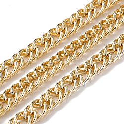 Оксидированные алюминиевые веревочные цепи, несварные, с катушкой, золотые, 14x9.5x2 мм, около 65.62 фута (20 м) / рулон