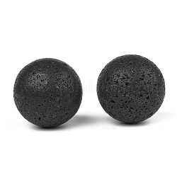 Perles de pierre de lave naturelle, pas de trous / non percés, ronde, pour la fabrication de collier pendentif cage, 50mm
