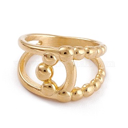 Chapado iónico (ip) unisex 304 anillos de dedo de acero inoxidable, forma redonda, dorado, tamaño de 7, 3.5~14.5mm, diámetro interior: 17.3 mm