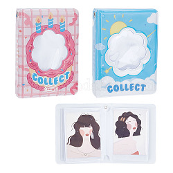 CRASPIRE 2 Books 2 Styles 3 Inch PVC Mini Photo Album with Flower Window, Photocard Cellection, Holds up to 40 Photos, Rectangle, Mixed Color, 109x82x26mm, Hole: 4mm, Window: 50.5~91.5x50.5~60mm, 1 book/style