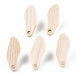 Boucles d'oreilles en bois de frêne, avec épingle en 304 acier inoxydable, autres, 23x9.5mm, Trou: 2mm, pin: 0.7 mm