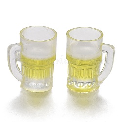Decoraciones colgantes de plástico, cerveza de barril, amarillo, 20.5x18.5x14mm
