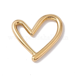 Ionenbeschichtung (IP) 304 Verbindungsringe aus Edelstahl, hohles asymmetrisches Herz, golden, 19x20x2.5 mm, Innendurchmesser: 13.5x13.5 mm