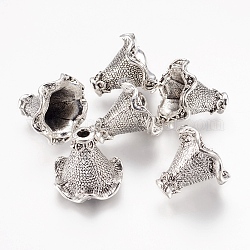 Tibetische Perlen Kappen & Kegel Perlen, Bleifrei und cadmium frei, Antik Silber Farbe, 22x21x17 mm, Bohrung: 3.5 mm, ca. 140 Stk. / 1000 g