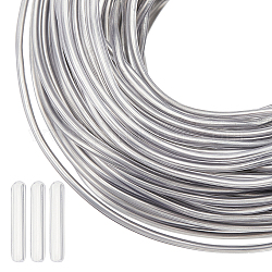 BENECREAT 32 Yards Clear Polyethylene Plastic Coated Aluminum Wire with Silicone Protective Sleeve, 12 Gauge Platinum Jewelry Wire, Aluminum Wire for Engraving, Jewelry, Hat Making