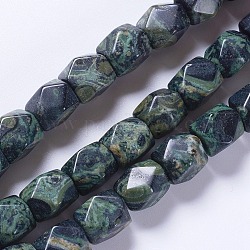 Chapelets de perles de jasper kambaba naturel, facette, rectangle, 10.5~11.5x8~9mm, Trou: 1mm, Environ 37 pcs/chapelet, 16.1 pouce
