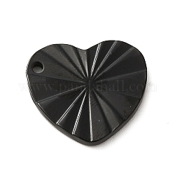 304 Stainless Steel Pendants, Heart Charm, Electrophoresis Black, 17x19x2mm, Hole: 1.6mm