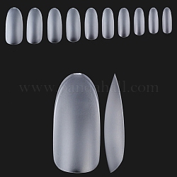Puntas de uñas falsas sin costuras esmeriladas de plástico abs, practica la herramienta del arte del clavo de manicura, Claro, 18~27x7~13mm, 300 unidades / caja