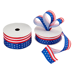 NBEADS 20 Yards Patriotic Stars and Stripes Wired Ribbon, American Flag Theme Ribbon Independence Day Ribbon for 4th of July Independence Day Farmhouse Decor Gift Wrapping DIY Crafts