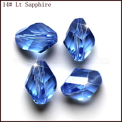 Imitazione branelli di cristallo austriaco, grado aaa, sfaccettato, bicono, cielo azzurro, 6x8mm, Foro: 0.7~0.9 mm