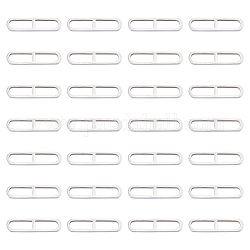 Unicraftale 201 Stainless Steel Linking Rings, Oval, Stainless Steel Color, 20x5x2mm, Inner Diameter: 3x8.2mm, 30pcs/box