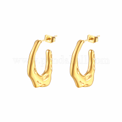 Geometric Retro Stainless Steel C-shaped Earrings for Women's Daily Wear
