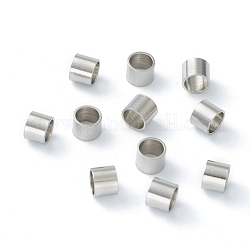201 Edelstahl-Abstandhalter-Perlen, Tube, Edelstahl Farbe, 5x4 mm, Bohrung: 3 mm
