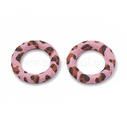Tela tela cubierta anillos de unión, con fondo de aluminio, anillo, rosa, 27x4mm