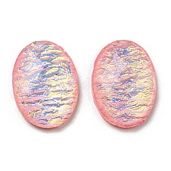 Cabochons transparents en résine époxy, ovale, rose, 13.5x9.5x3.5mm