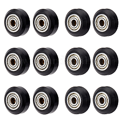 OLYCRAFT 12Pcs 2 Style 3D Printer Wheel Black Polycarbonate Pulley Wheels Pulley 625zz Linear Bearing 3D Printer Accessories for Ender 3 Ender 3 Pro CR10 3D Printer