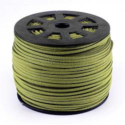 Faux Suede Cords, Faux Suede Lace, Dark Khaki, 1/8 inch(3mm)x1.5mm, about 100yards/roll(91.44m/roll), 300 feet/roll