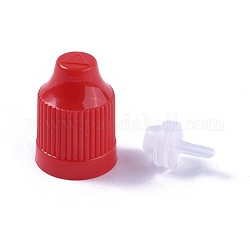 Tapas de botellas de plástico, con cabeza en forma de lágrima, rojo, 27x20 mm y 17x11.5 mm