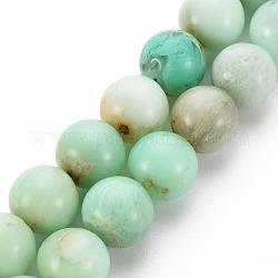 Hebras naturales de perlas de crisoprasa, redondo, 10mm, agujero: 1 mm, aproximamente 18~20 pcs / cadena, 7.4 pulgada