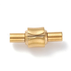 Ионное покрытие (ip) 304 европейская застежка из нержавеющей стали с концами шнурка, колонка, матовый золотой цвет, 21x8 мм, отверстие : 3 мм