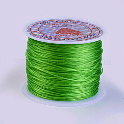 Cuerda de cristal elástica plana, Hilo de cuentas elástico, para hacer la pulsera elástica, verde claro, 0.5mm, alrededor de 49.21 yarda (45 m) / rollo