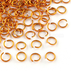 Алюминиевая проволока открыты кольца прыжок, оранжевые, 18 датчик, 8x1.0 мм, Около 18000 шт / 1000 г
