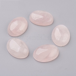 Cabochons à fond plat en quartz rose naturel, ovale, 18x13mm