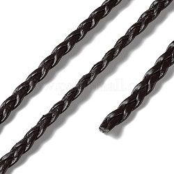 Cordón de cuero de pu trenzado plano, para accesorios de fabricación de collares y pulseras, coco marrón, 5x2mm