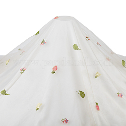 Tissu à mailles en polyester avec des motifs de fruits, pour la décoration de costumes habillés, papayawhip, 130x0.01~0.04 cm, 2 mètre/pc