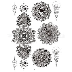 Abnehmbare, temporäre, wasserfeste Tattoo-Papieraufkleber im Vintage-Stil mit Mandala-Muster, Blumenmuster, 21x15 cm