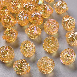 Transparente Acryl Perlen, AB Farbe, Blume, orange, 18x16.5 mm, Bohrung: 2.5 mm, ca. 228 Stk. / 500 g