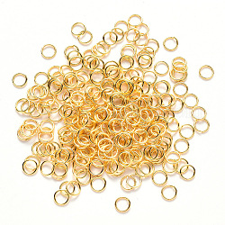 Anillos de cobre amarillo del salto, sin plomo y cadmio, anillos del salto abiertos, dorado, 24 calibre, 4x0.5mm, diámetro interior: 3 mm, aproximamente 25000 unidades / 500 g