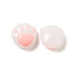 Perle di vetro opaco, stampa di artigli di gatto, roso, 14.5x14.5x7.8mm, Foro: 1.2 mm