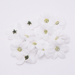 Handgemachtes Seidentuch Sonnenblume, Kunstblumenplastikkopf, für Hochzeitsdekoration, weiß, 55~58x15 mm, Bohrung: 2.5 mm, ca. 20 Stk. / Beutel