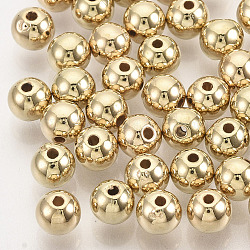 Ccb perline di plastica, per la creazione di gioielli fai da te, tondo, oro, 5x4.5mm, foro: 1.2mm, circa 8000pcs/500g