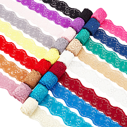 Benecreat 17 adorno de encaje de colores, cinta de poliéster para hacer joyas, color mezclado, 1-3/8 pulgada (35 mm), 2 yarda / color, 17 color / conjunto