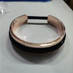 Unicraftalef, 1 pieza, brazalete ranurado de aleación con cordón elástico para mujer, oro rosa, diámetro interior: 2x2-1/2 pulgada (5.1x6.2 cm)