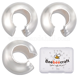 Beebeecraft 925 pointes de perles en argent sterling couvre-nœuds, couleur d'argent, 3x4x2mm, 50 pcs / boîte