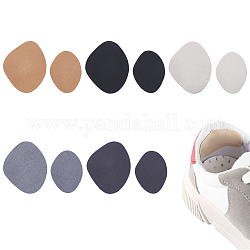 SUPERFINDINGS 5 Sets 5 Colors Microfiber Leather Self-Adhesive Heel Cushion Sets, Sports Shoes Heel Repair Pads, Polygon, Mixed Color, 72~89x51~70x1mm, 4pcs/set, 1 set/color