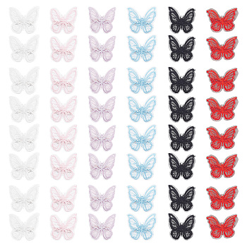 CRASPIRE 48Pcs 6 Colors Lace Butterfly Alligator Hair Clips PHAR-CP0001-15