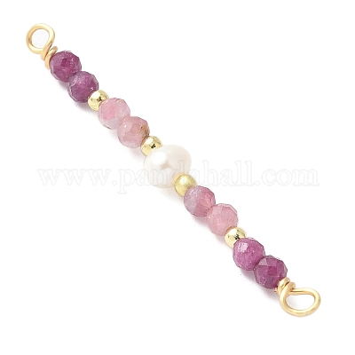 Подвески-шармы с гранеными круглыми натуральными рубинами PALLOY-JF03531-09-1